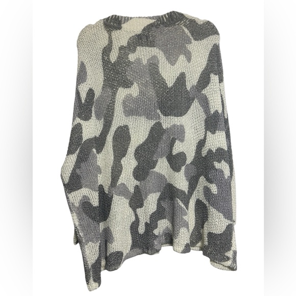 Mud Pie Scarlett Camo Ribbon Knit Sweater Size S/M - Picture 4 of 4